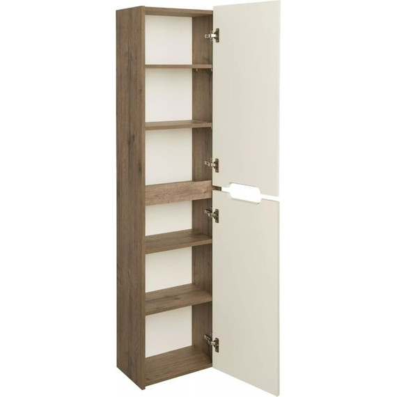 Пенал подвесной Акватон Оливия 40 см 1A254603OLVG0, бежевый/дуб веллингтон - фото, картинка 2 Пенал подвесной Акватон Оливия 40 см 1A254603OLVG0, бежевый/дуб веллингтон - фото 2