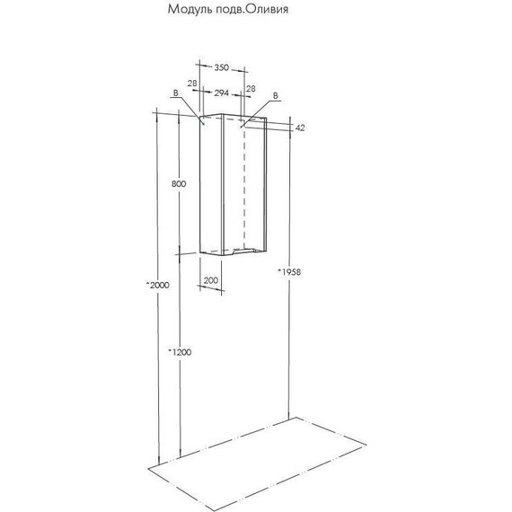 Шкаф подвесной Акватон Оливия 35 см 1A254703OLUGL, серый/дуб ойстер - фото 6
