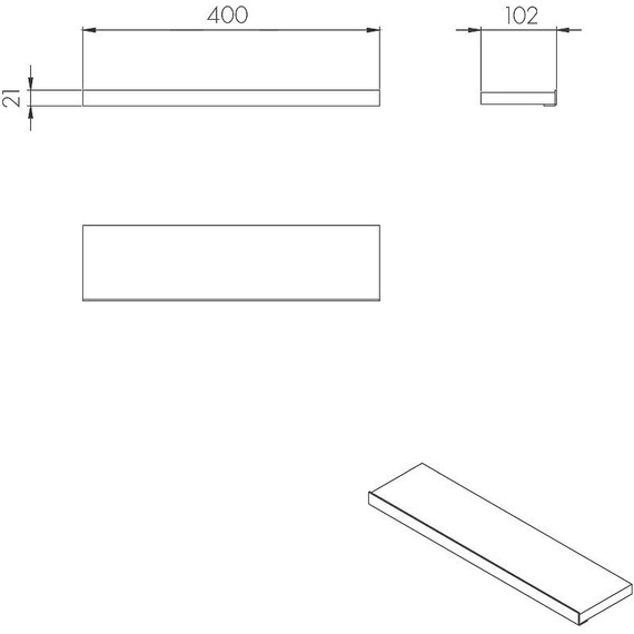 Полка подвесная Акватон Лофт Урбан 34 см 1A255503LQX50, дуб орегон - фото 2