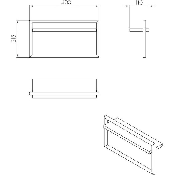 Полотенцедержатель с полкой Акватон Лофт Урбан 1A255403LQX50 - фото 2