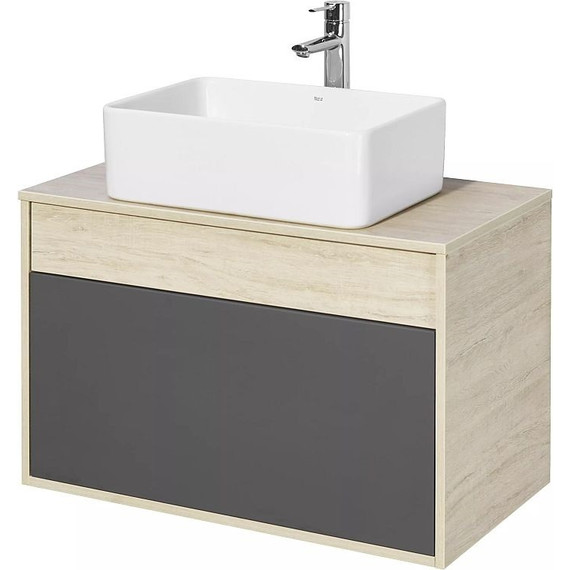 Тумба подвесная со столешницей Акватон Лофт Урбан 80 см 1A247601LQX60, дуб орегон/серый графит - фото 5