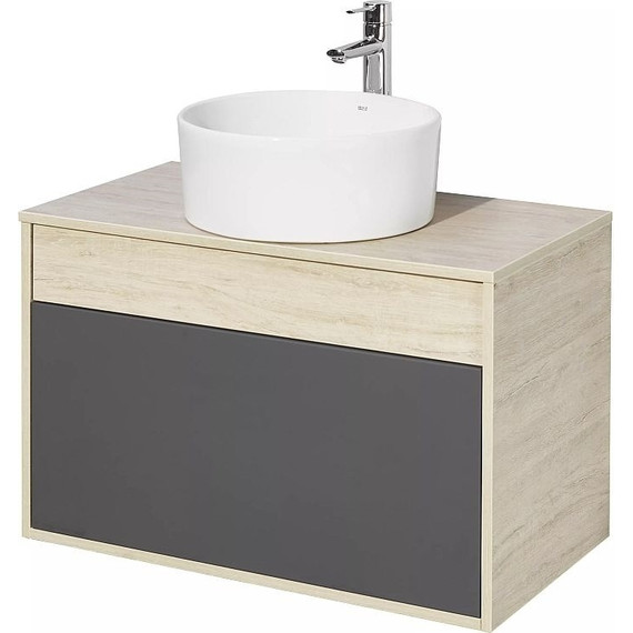 Тумба подвесная со столешницей Акватон Лофт Урбан 80 см 1A247601LQX60, дуб орегон/серый графит - фото 6