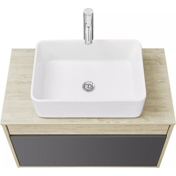 Тумба подвесная со столешницей Акватон Лофт Урбан 80 см 1A247601LQX60, дуб орегон/серый графит - фото 9