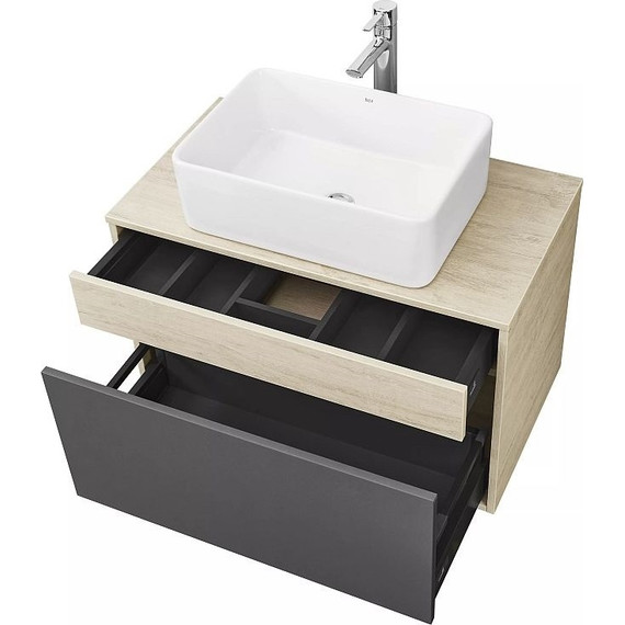 Тумба подвесная со столешницей Акватон Лофт Урбан 80 см 1A247601LQX60, дуб орегон/серый графит - фото 13