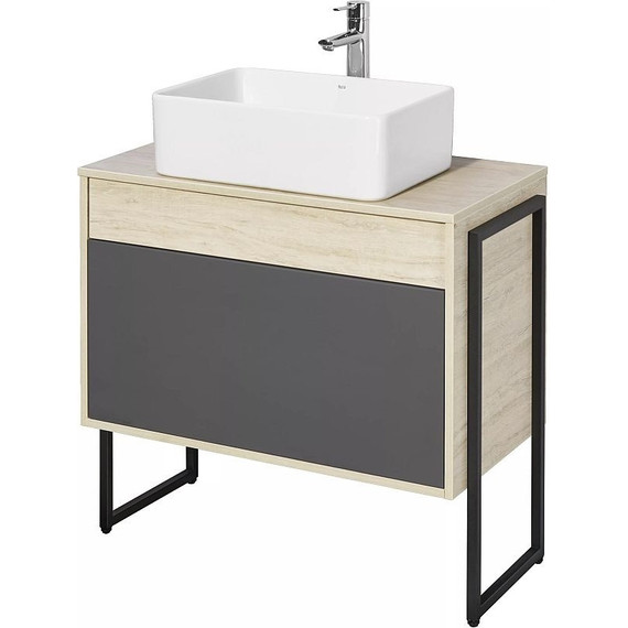 Тумба подвесная со столешницей Акватон Лофт Урбан 80 см 1A247601LQX60, дуб орегон/серый графит - фото 16