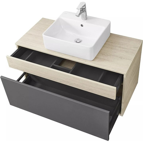 Тумба подвесная со столешницей Акватон Лофт Урбан 100 см 1A247701LQX60, дуб орегон/серый графит - фото, картинка 11 Тумба подвесная со столешницей Акватон Лофт Урбан 100 см 1A247701LQX60, дуб орегон/серый графит - фото 11