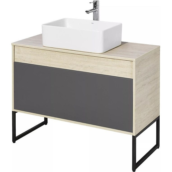 Тумба подвесная со столешницей Акватон Лофт Урбан 100 см 1A247701LQX60, дуб орегон/серый графит - фото, картинка 15 Тумба подвесная со столешницей Акватон Лофт Урбан 100 см 1A247701LQX60, дуб орегон/серый графит - фото 15