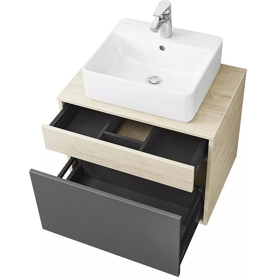 Тумба подвесная со столешницей Акватон Лофт Урбан 65 см 1A254001LQX60, дуб орегон/серый графит - фото 11