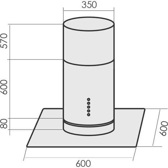 Вытяжка MBS Miltonia 160 island glass (прозрачное стекло) - фото 2