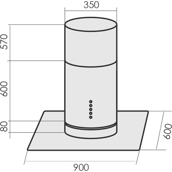 Вытяжка MBS Miltonia 190 island glass (прозрачное стекло) - фото 2