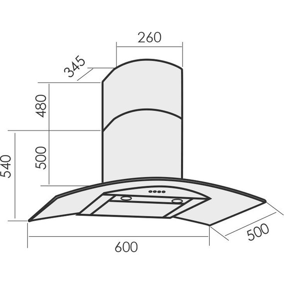 Вытяжка MBS Torenia 160 glass (прозрачное стекло) - фото 2