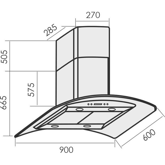 Вытяжка MBS Zinnia 190 island glass - фото 2