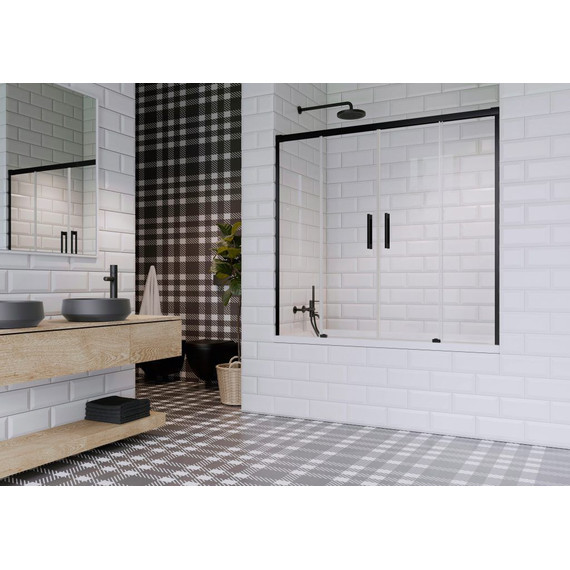 Шторка для ванны Radaway Idea Black PN DWD 140 см 10004140-54-01, черный/прозрачное - фото 2