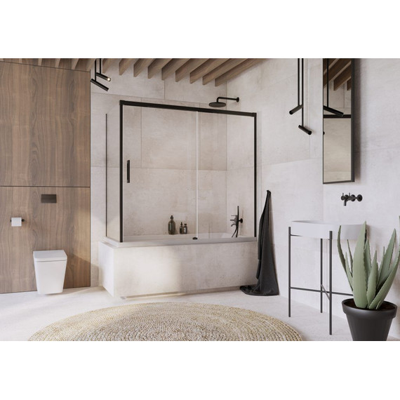 Шторка для ванны Radaway Idea Black PN DWJ+S 170x80 см R, черный/прозрачное - фото 2