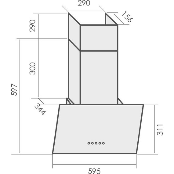 Вытяжка MBS Alpinia 160 glass white (белое стекло) - фото 2