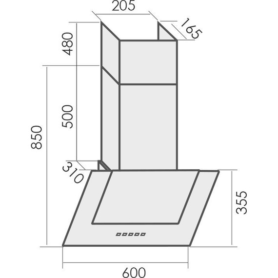 Вытяжка MBS Fatsia 160 glass white (белое стекло) - фото 2