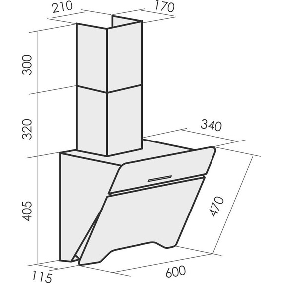 Вытяжка MBS Felicia 160 glass white (белое стекло) - фото 2