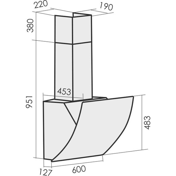 Вытяжка MBS Freesia 160 glass black (чёрное стекло) - фото 2