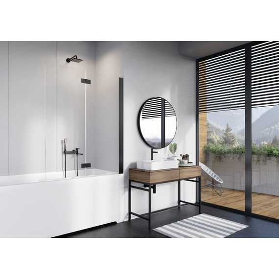 Шторка для ванны Radaway Nes Black PND I 100 см 10010100-54-01R, черный/прозрачное - фото, картинка 2 Шторка для ванны Radaway Nes Black PND I 100 см 10010100-54-01R, черный/прозрачное - фото 2