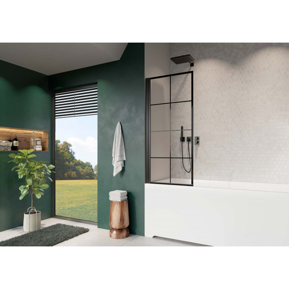 Шторка для ванны Radaway Nes Black PNJ I Factory 70 см 10011070-54-55L, черный/прозрачное - фото 2