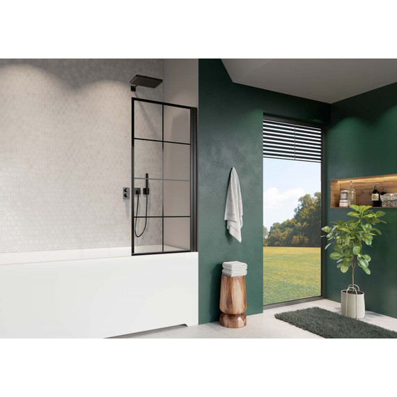 Шторка для ванны Radaway Nes Black PNJ I Factory 60 см 10011060-54-55R, черный/прозрачное - фото, картинка 2 Шторка для ванны Radaway Nes Black PNJ I Factory 60 см 10011060-54-55R, черный/прозрачное - фото 2