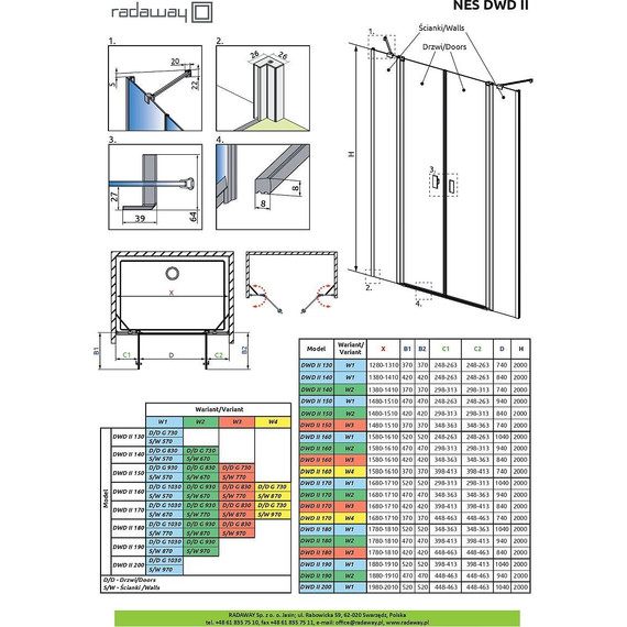 Душевая дверь Radaway Nes DWD II 150 см W1, хром/прозрачное - фото 8