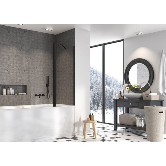 Шторка для ванны Radaway Nes 8 Black PND II 140 см 10088140-54-01R (стекло 8 мм), черный/прозрачное - фото 2