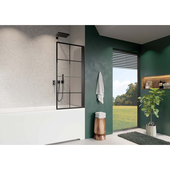 Шторка для ванны Radaway Nes 8 Black PNJ I Factory 60 см 10061060-54-55R (стекло 8 мм), черный/прозрачное - фото 2