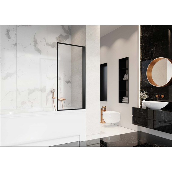 Шторка для ванны Radaway Nes 8 Black PNJ I Frame 80 см 10061080-54-56R (стекло 8 мм), черный/прозрачное - фото 2