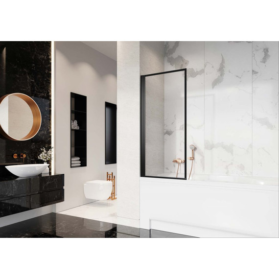 Шторка для ванны Radaway Nes 8 Black PNJ I Frame 60 см 10061060-54-56L (стекло 8 мм), черный/прозрачное - фото 2