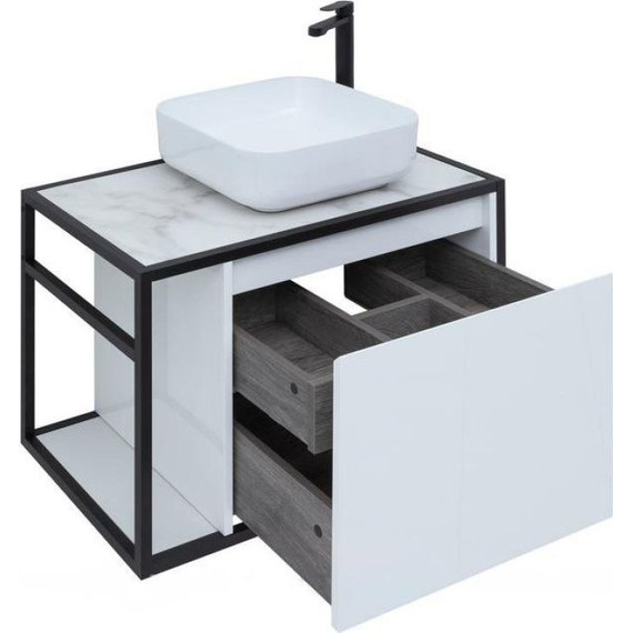 Тумба подвесная со столешницей Aquanet Nova Lite Loft 75 см 261649, белый R - фото 5