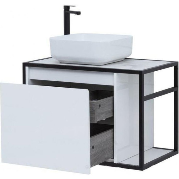 Тумба подвесная со столешницей Aquanet Nova Lite Loft 75 см 261650, белый L - фото 6