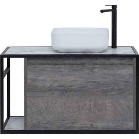 Тумба подвесная со столешницей Aquanet Nova Lite Loft 90 см 261655, дуб рошелье R - фото 5