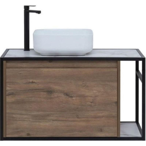 Тумба подвесная со столешницей Aquanet Nova Lite Loft 90 см 261660, дуб рустикальный L - фото 3