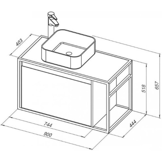 Тумба подвесная со столешницей Aquanet Nova Lite Loft 90 см 261660, дуб рустикальный L - фото 4