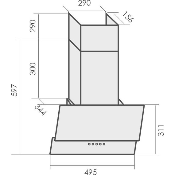 Вытяжка MBS Meryta 150 glass black (чёрное стекло) - фото 2