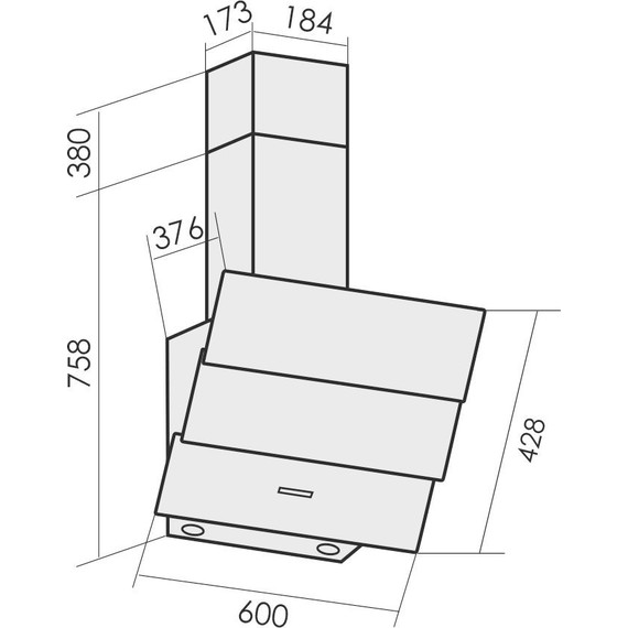 Вытяжка MBS Slavia 160 glass white (белое стекло) - фото 2