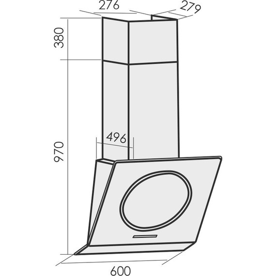Вытяжка MBS Trevesia 160 glass black (чёрное стекло) - фото 2