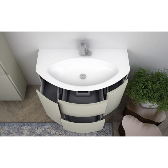 Тумба подвесная с раковиной Cezares Eden 90 см 55071, Grigio natura - фото 3