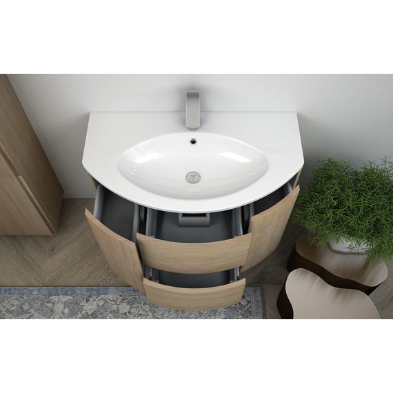 Тумба подвесная с раковиной Cezares Eden 90 см 55073, Rovere tabacco - фото 3