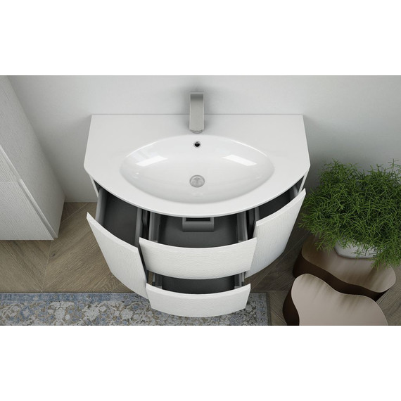 Тумба подвесная с раковиной Cezares Eden 90 см 55072, Frassino bianco - фото 2