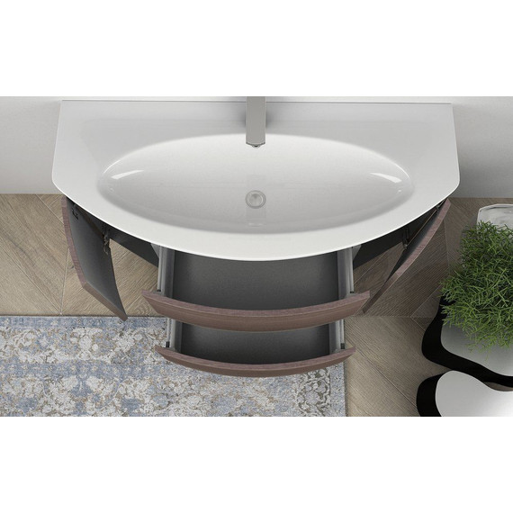 Тумба подвесная с раковиной Cezares Eden 120 см 54408, Rovere scuro - фото 3