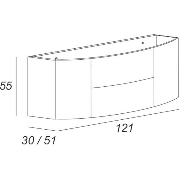 Тумба подвесная с раковиной Cezares Eden 120 см 54418, Frassino bianco - фото 5