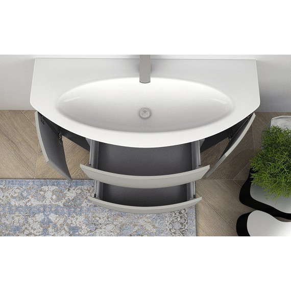 Тумба подвесная с раковиной Cezares Eden 120 см 54417, Grigio natura - фото 3