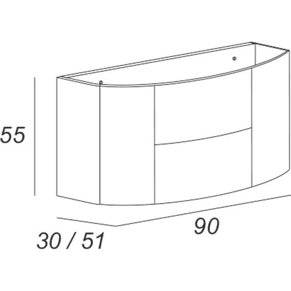 Тумба подвесная с раковиной Cezares Eden 90 см 55072, Frassino bianco - фото 5