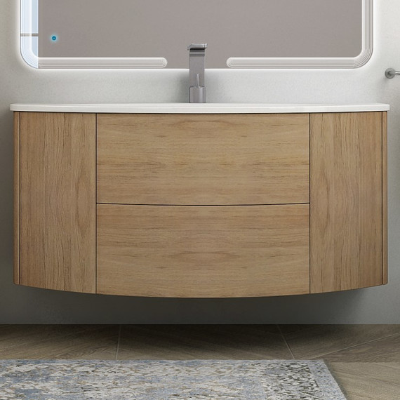 Тумба подвесная с раковиной Cezares Eden 120 см 54842, Rovere tabacco - фото 
