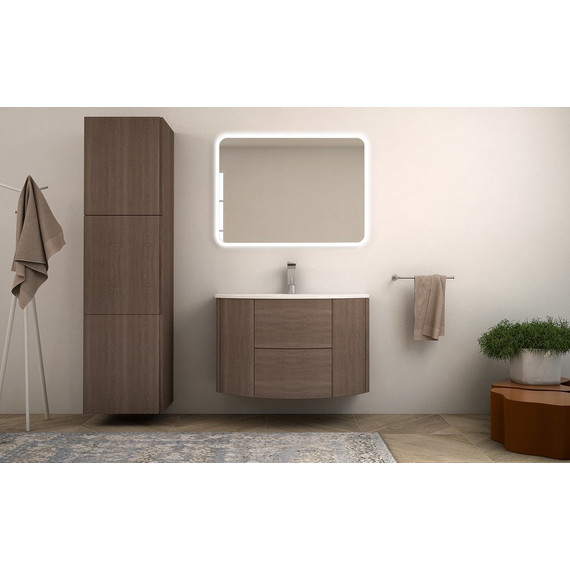 Тумба подвесная с раковиной Cezares Eden 90 см 55070, Rovere scuro - фото 2