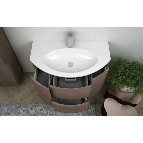 Тумба подвесная с раковиной Cezares Eden 90 см 55070, Rovere scuro - фото 3