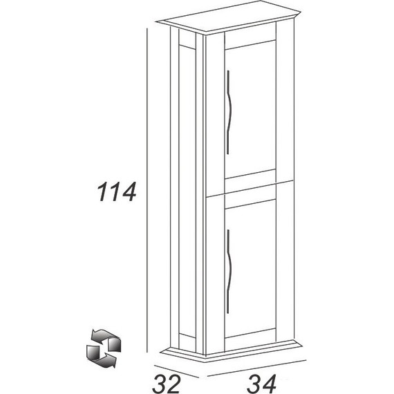 Пенал подвесной Cezares Tiffany 40 см 54964, Nero grafite - фото 5
