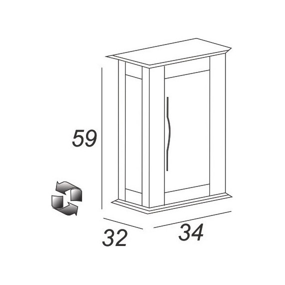 Шкаф подвесной Cezares Tiffany 34 см 54961, Nero grafite - фото 4